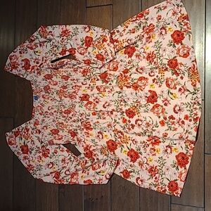 Old Navy Fit and Flare Puff Sleeve Floral Swing Dress